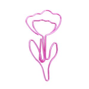 GURUNGMANI 10PCS/Set Flower Shaped Flower Paper Clip Colored Metal Flower Bookmark Creative Pattern Bookmark Clip Office
