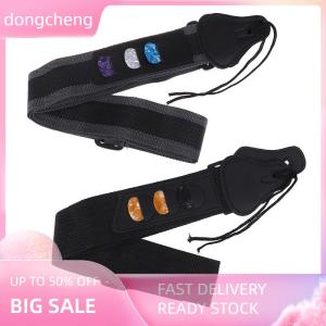 dongcheng Adjustable Electric Guitar Strap With 3 Guitar Picks Holders PU Leather Ends Acoustic Guitar Bass Strap Belt Accessories