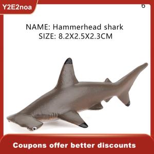 【Y2E2noa】 Simulation Marine Life Action Figures Ocean Animal Model Educational Toys Cake TopperCollection Gift Shark Dolphin Hammerhead