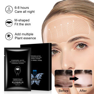 Agdoad 5Pcs Nasolabial Wrinkle Patch Eye Mask 6D Condensed Water Microcrystalline Essence Film Forehead Wrinkles Fade Firming Collagen Gel Law Pattern Sticker