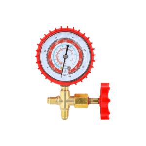LITUILI Control Valve Air Conditioning Pressure Gauge Low Side Single Manifold Adapter Hose Pressure Gauge Manometer R134A R410A R22 High Low Pressure Gauge Refrigerant Pressure Gauge Air Conditioner Service