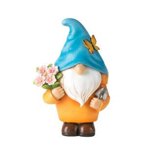 WARM HOUSEWORK Cute Gnome Dwarf Flower Pot Resin Decorative Dwarf Statue Vase Flower Arrangement Container Cartoon Hydroponic Flower Holder Balcony