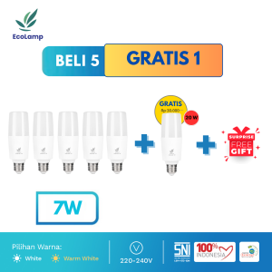 Ecolamp [ PROMO BELI 5 GRATIS 1 + FREE GIFT ] Lampu LED Standar Hemat Energi