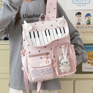 AE Star Piano high aesthetic primary school student backpack college style travel leisure backpack suitable for outings and excursions a stylish backpack for girls