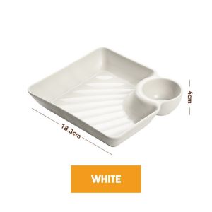 AMK Colourful Snack Plate with Sauce Compartment Serving Tray For Party Dessert Snack French Fried Chicken Snek Keropok 小吃盘