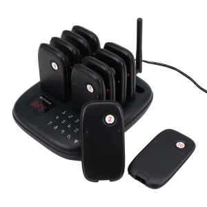 Retekess TD175 Restaurant Pager System Wireless Calling SystemSet with VibrationFlashing and Buzzer 800M Long Range 10 Pagers for Restaurant Church Hawker Food Court