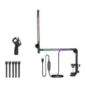 Chân đế micro Tay treo đèn cho hầu hết mic Dễ dàng cài đặt tay treo đèn đa hướng điều chỉnh giá để bàn chịu lực cao
