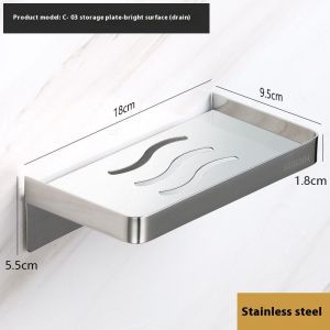 Kệ lưu trữ treo tường bằng thép không gỉ tối giản hiện đại cho nhà bếp và phòng tắm