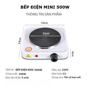 Bếp Hồng Ngoại Mini 500W Đa Năng Để Bàn – Nấu Mì Đun Nước Pha Trà Cà Phê Giữ Ấm Tiện Lợi