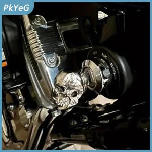 PkYeG Mặt dây chuyền chìa khóa sọ quỷ nắp chìa khóa sọ Quỷ kim loại nắp chìa khóa sửa đổi phổ quát trang trí phụ kiện xe hơi phù thủy nắp chìa khóa cho xe máy