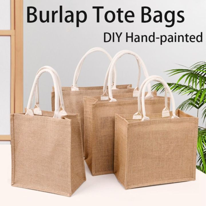 YESHE Đay Túi vải lanh nữ Di động Vẽ Tay Túi mua sắm Thùng chứa Cổ điển ...