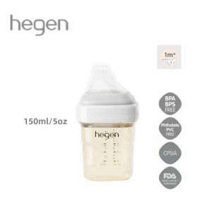 Hegen PCTO Feeding Bottle Wide Neck PPSU Newborn Breast Milk Bottle 1 Months+ 150ml/5oz with Slow Flow Teat