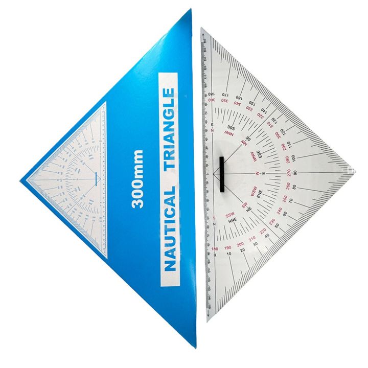 Nautical Triangle Acrylic Marine Navigation Triangle Ruler Protractor 300 Mm Chart ...