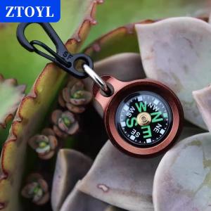 [COD] ZTOYL กระเป๋าเข็มทิศอลูมิเนียมอัลลอยด์ขนาดเล็กมีจี้ห้อยพวงกุญแจกลางแจ้งเดินป่าตั้งแคมป์ขนาดเล็กพกพาได้
