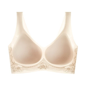 Lingerie women ice muscle cool feeling camellia invisible nonmarking bra gathered ultrathin bra