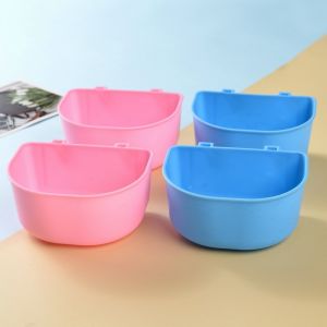 QIHUISHI Bát ăn cho thú cưng bằng nhựa chống đổ khay cho ăn treo dành cho chó và mèo được gắn chắc chắn vào lồng hoặc chuồng