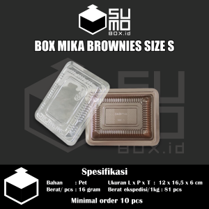 [1 PAK ISI 50] Mika brownies S / Box mika brownies / kotak brownies / mika kue kotak SMALL B-18