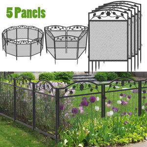 5 Panel 2 In1 Dog Pet Playpen Enclosure 110cm H Decorative Garden Fence Animal Barrier Outdoor Farm