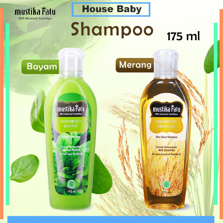 Sampo Mustika Ratu Shampoo Merang untuk mengurangi gatal Sampo Bayam Rambut Rontok 175ml - House Baby