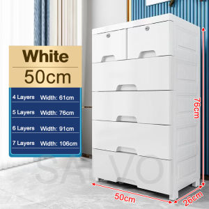 Plastic Drawers Cabinet 5/6/7 Layer With Lock Storage Drawer Laci Simpanan/Plastic Drawer Storage Cabinet Baby Almari Baju Wardrobe 收纳箱/抽屜櫃/衣櫃