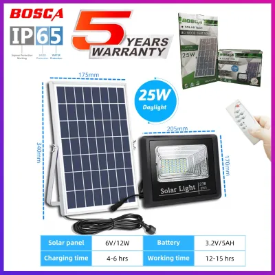 BOSCA 5 Year Warranty 25W Heavy Duty Solar Led Outdoor Flood Light Street Lamp IP65 Waterproof With Remote BOSCA-S01
