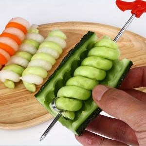 【Hot Sale】Vegetables Spiral Knife Carving Tool for restaurant Potato Carrot Cucumber Salad Chopper Manual Spiral Screw Slicer Cutter