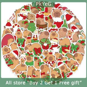 [COD] PkYeG KITCHEN 50Pcs Cute Christmas Capybara Stickers DIY Decoration Stationery Guitar Phone Notebook Scrapbook Creative Decals Kids Toys Gift