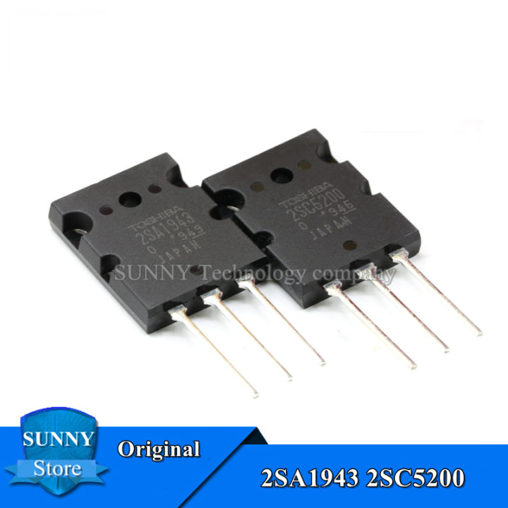 Produktbild von 1 Paar 2SA1943 + 2SC5200 Leistungstransistoren – TO-3PL, 230V, 15A, 150W, HFE 80-160