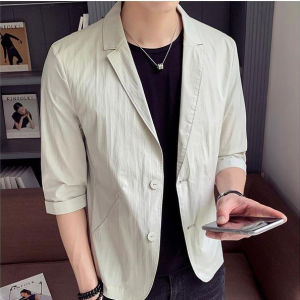 Áo khoác áo khoác nam mùa hè nam dáng vest giản dị Phiên bản Hàn Quốc  tay áo  3/4 chất Thô cực thoáng mát mặc đi làm đi chơi đều sang trọng-Mã T8