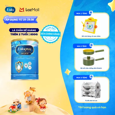[CHỈ TỪ 25-29/08 MUA LÀ CÓ QUÀ] Sữa bột Enfagrow Enspire 3 850g hỗ trợ đề kháng với Lactoferrin dành cho trẻ từ 2-6 tuổi