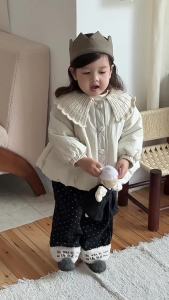Girls cotton jacket 2025 Autumn and winter thickened warm baby clothes childrens clothing custom-made
