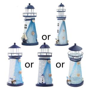 Metal Lighthouse Decor with Light Decorative Nautical Lighthouse Rustic Decorations Ocean Themed Beach Wedding Decors