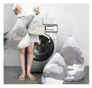 Washing Machine Laundry Bag Suit Large Coarse Net Laundry Bag Lockable Rope Separate Bag Household Reusable