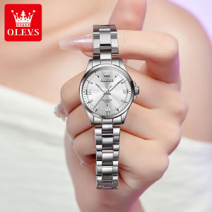 OLEVS Watch For Women Waterproof Original 2025 Korean Style Elegant Stainless Steel Luminous Calendar With Box Ladies Watch