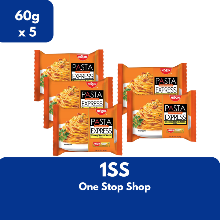 Nissin Pasta Express Cheesy Ham and Bacon, 60g set of 5 Lazada PH