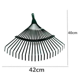 22 Teeth Metal Grass Rake With Handle Head Garden Leaf Rake Wire Rake Wooden Handle Cleaning Tool