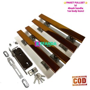 4buah tarikakn handle gagang pintu rumah dan set lock body kunci untuk pintu depan model kupu atrung daun pintu2