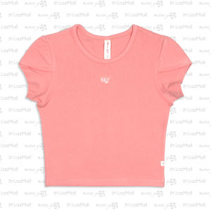 Moose Girl Pink Mid Crop Blouse With Embroidery Details (GSBL- 511 7811)