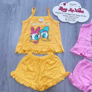 Bộ 2 dây bé gái mặc nhà in hình dễ thương