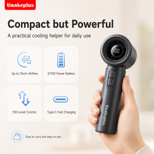 Tiankeplus JET 10 Pro Handheld Turbo Fan – Rechargeable Quiet Mini Portable Air Circulator with Dual Turbo Jet and Large Outdoor & Travel