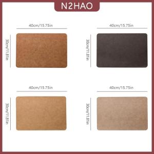 N2HAO 1pcs ánh sáng sang trọng rắn da placemat Cà Phê Nâu PU bảng Mat không thấm nước oilproof cách nhiệt tấm Bát Pad Bảng trang trí nội thất