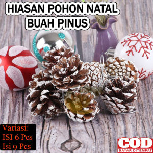 Icantiq Hiasan Pohon Natal Pinus Mini Gantungan Pinus Salju Hiasan Gantung Pohon Natal Ornamen Xmas Tree Christmas Pine Tree Decorations Dekorasi Pohon Natal Gantungan Pohon Natal - Pinus Salju kecil