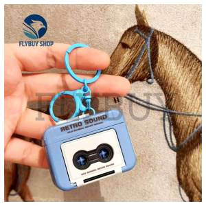 FLYBUY 1pcs Retro Mini Tape Recorder Keychain Fun Singing Music Playing Keychain Couple Friend Gift