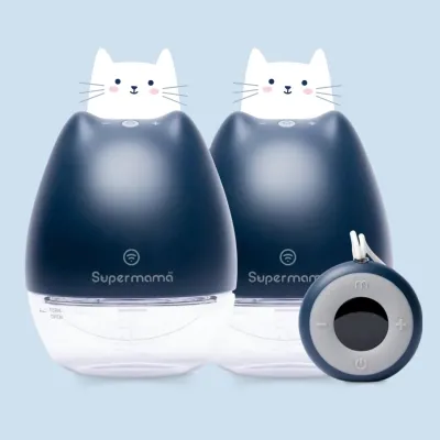 Supermama Lab Air Plus | Wearable Handsfree Electric Breast Pump w/ Remote | Office-friendly & Convenient
