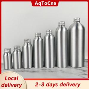 [COD] AqToCna Ship within 24 hours 30ml-250ml Silver Aluminum Bottle With Screw Cap Perfume Cosmetic Toner Water Bottle Travel Protable Refillable Bottle