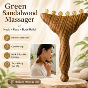 Green Sandalwood Comb Horn Massage Tool Gua Sha Board Body Sculpting Detox Lymphatic Firm Skin Face Body Massager