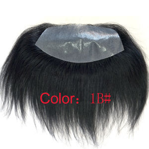 7*16cm Men Toupee with PU Natural Hair Forehead Hair Line Frontal Hairpiece for Men with Human Hair Replacement For Baldness