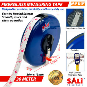 MYDIYHOMEDEPOT - SALI 20M 30M 50M Fiberglass Measuring Tape Measuring Ruler Closed Reel Measurement Tape Tali Ukur