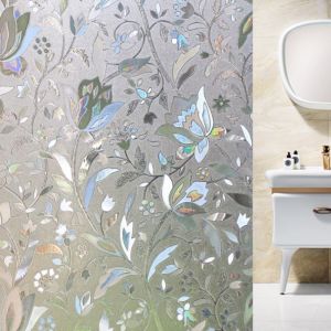 100cmX45cm 3D Window Sticker Film Glass Glue-free Electrostatic Frosted Glass Film Privacy Film Decor