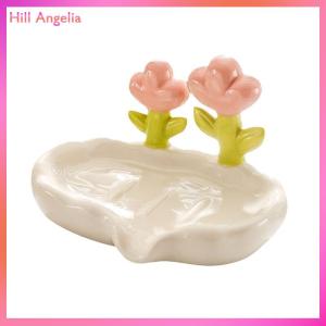 [Hill Angelia] Creative Floral Soap Box Draining Non-slip Soap Dish Bathroom Accessories Sea White Soap Holder For Home Bath